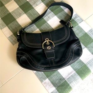 Black Leather Coach leather shoulder bag